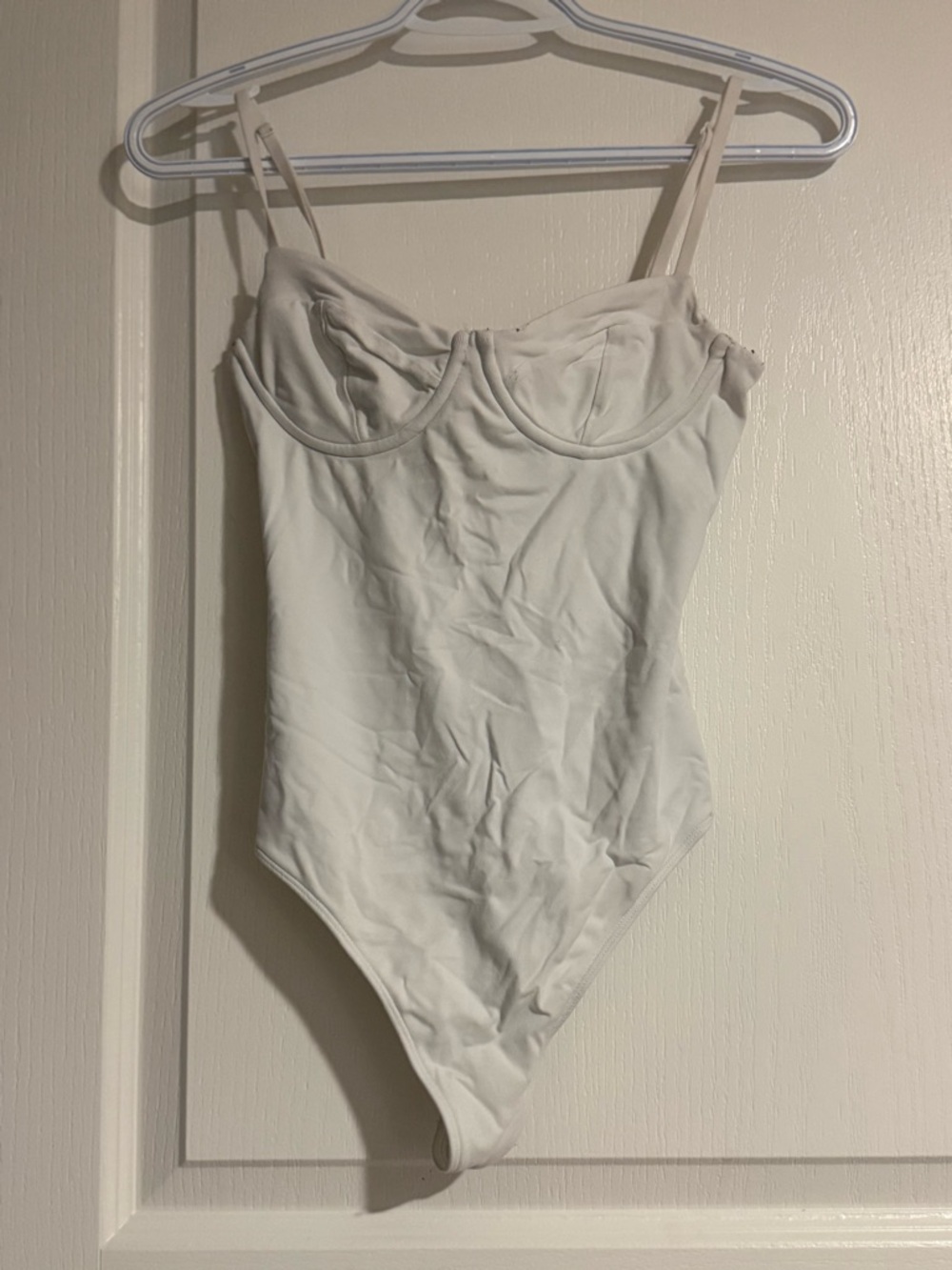 Babaton White Scoop Neck Bodysuit